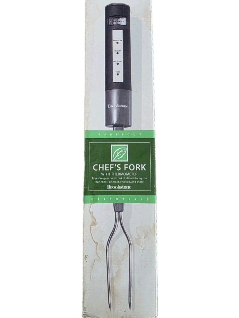 Brookstone Chef's Fork Digital Grill Thermometer Meat Stainless Steel Fork Cook
